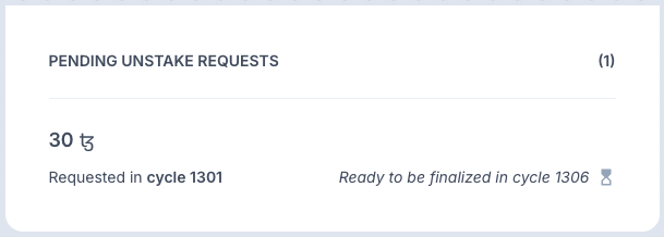 Pending unstake request